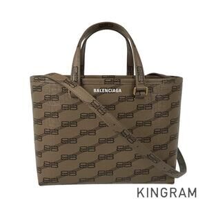 BALENCIAGA Signature Shopper Tote Bag Brown Handbag